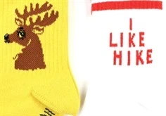 Mini Rodini strømper hike deer yellow (2-pak)
